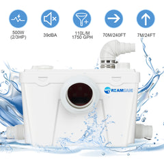 Factory Direct Sales Macerator Toilet with 500W Pump LS-FLO500 Dreamsani