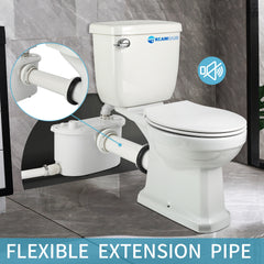 Elongated 500W Macerator Toilet for Basement LS-FLO500 Dreamsani